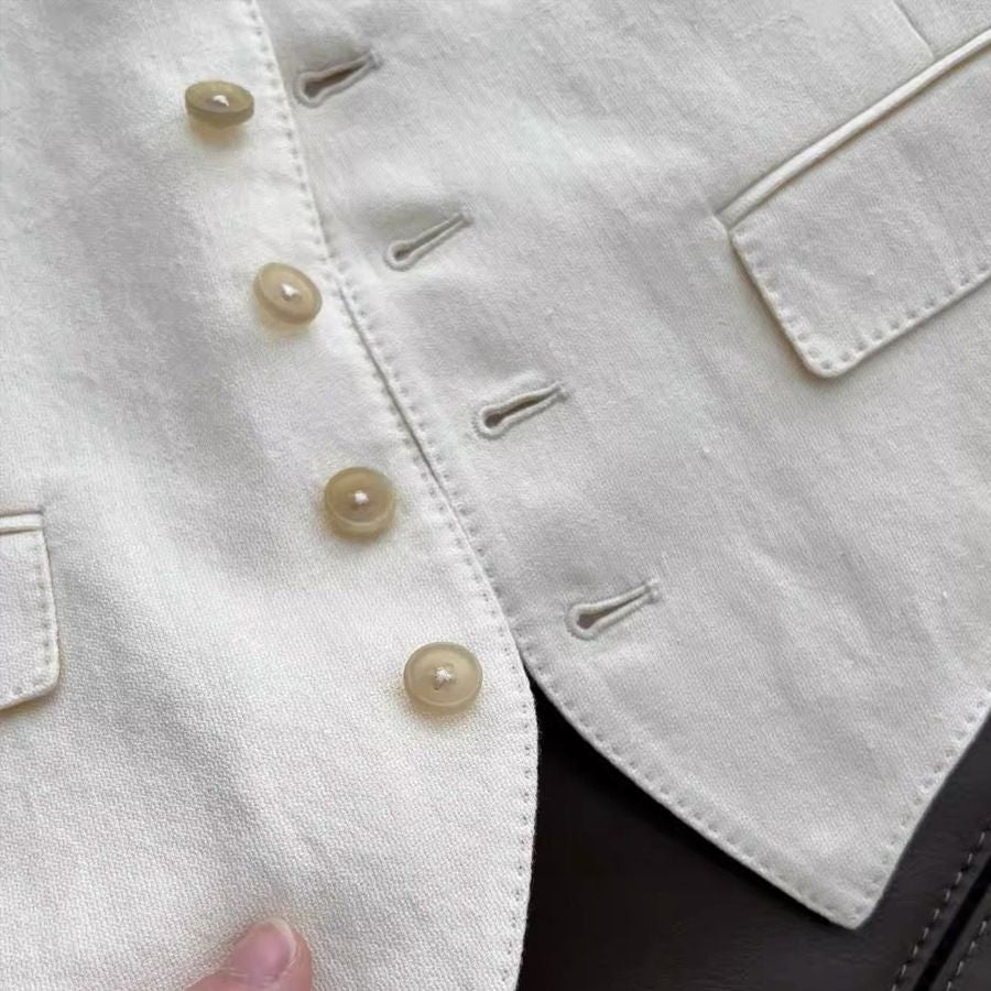 Linen vest and wide-leg trouser set