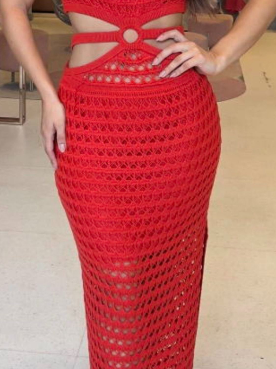 Cutout sweater dress
