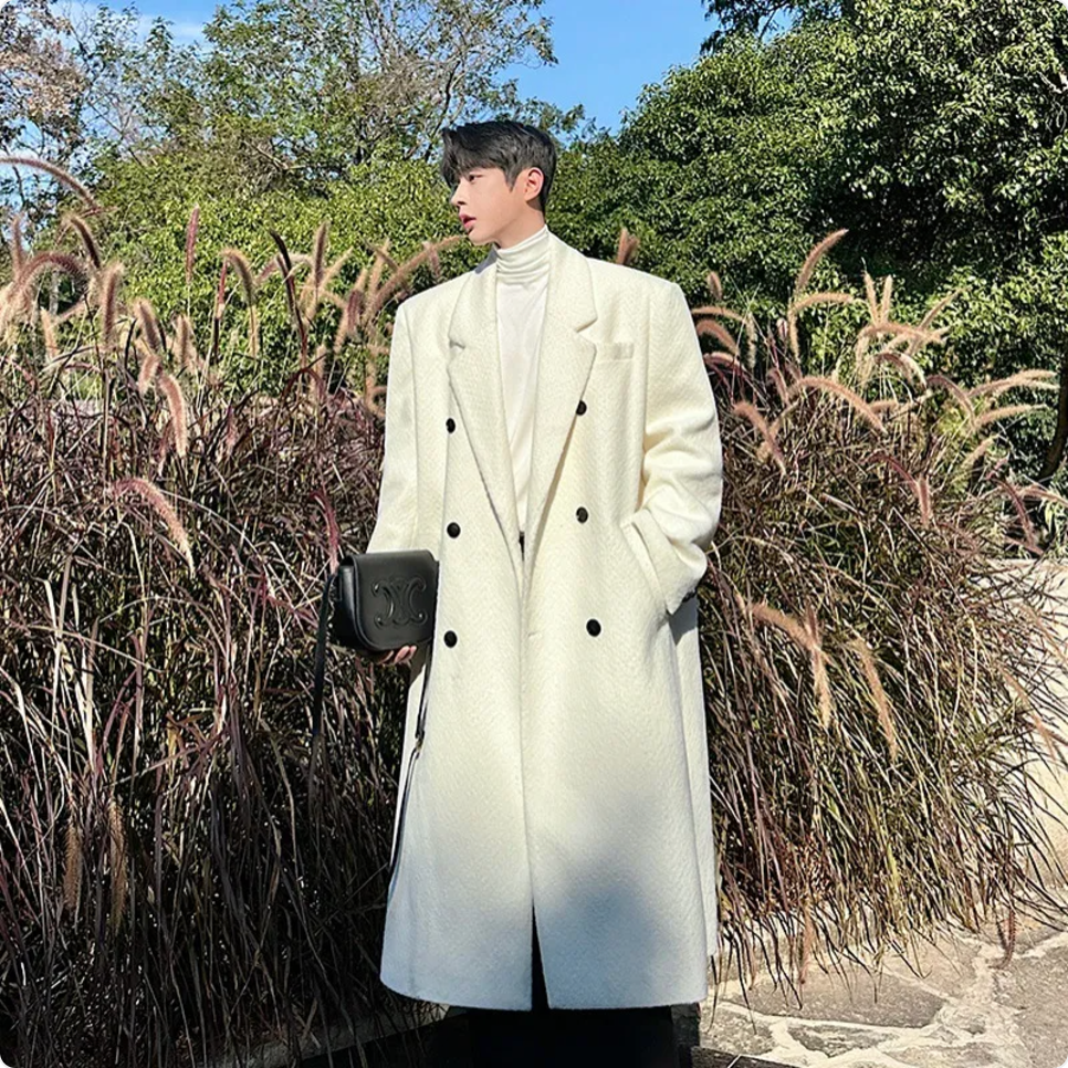 Double-breasted long coat