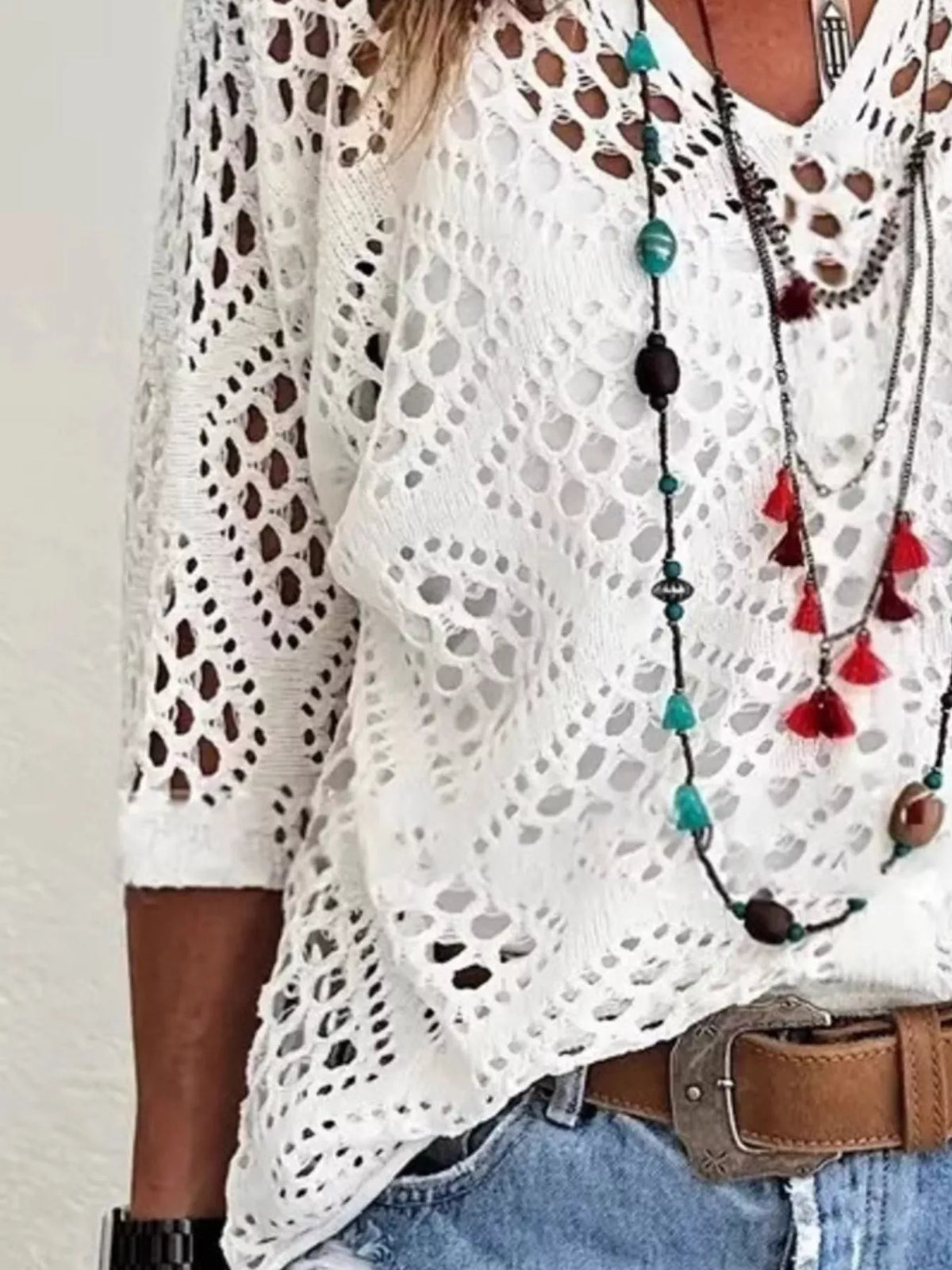 Crochet knit cover-up