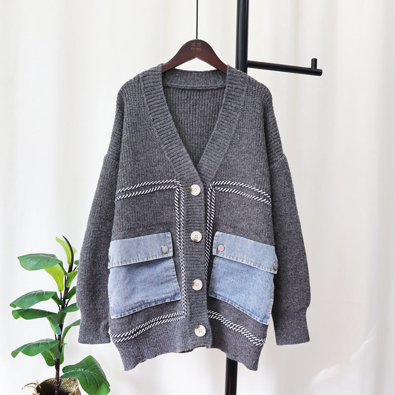 Oversized sweater coat – gray