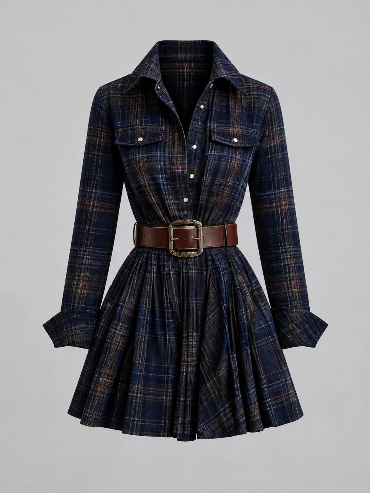Plaid shirt dress