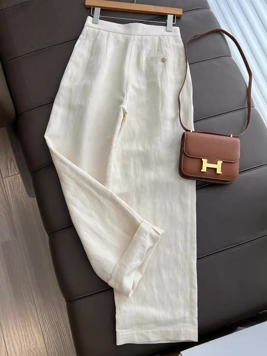 Linen vest and wide-leg trouser set