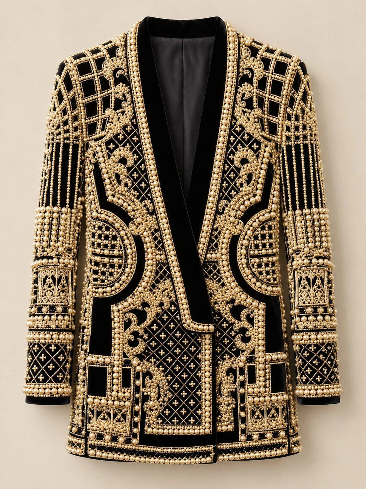Pearl-button blazer