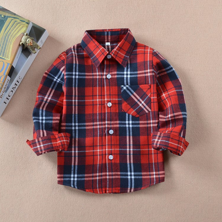 Boys' check flannel shirt