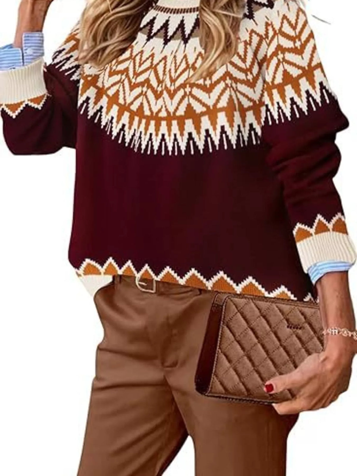 Fair Isle sweater – burgundy