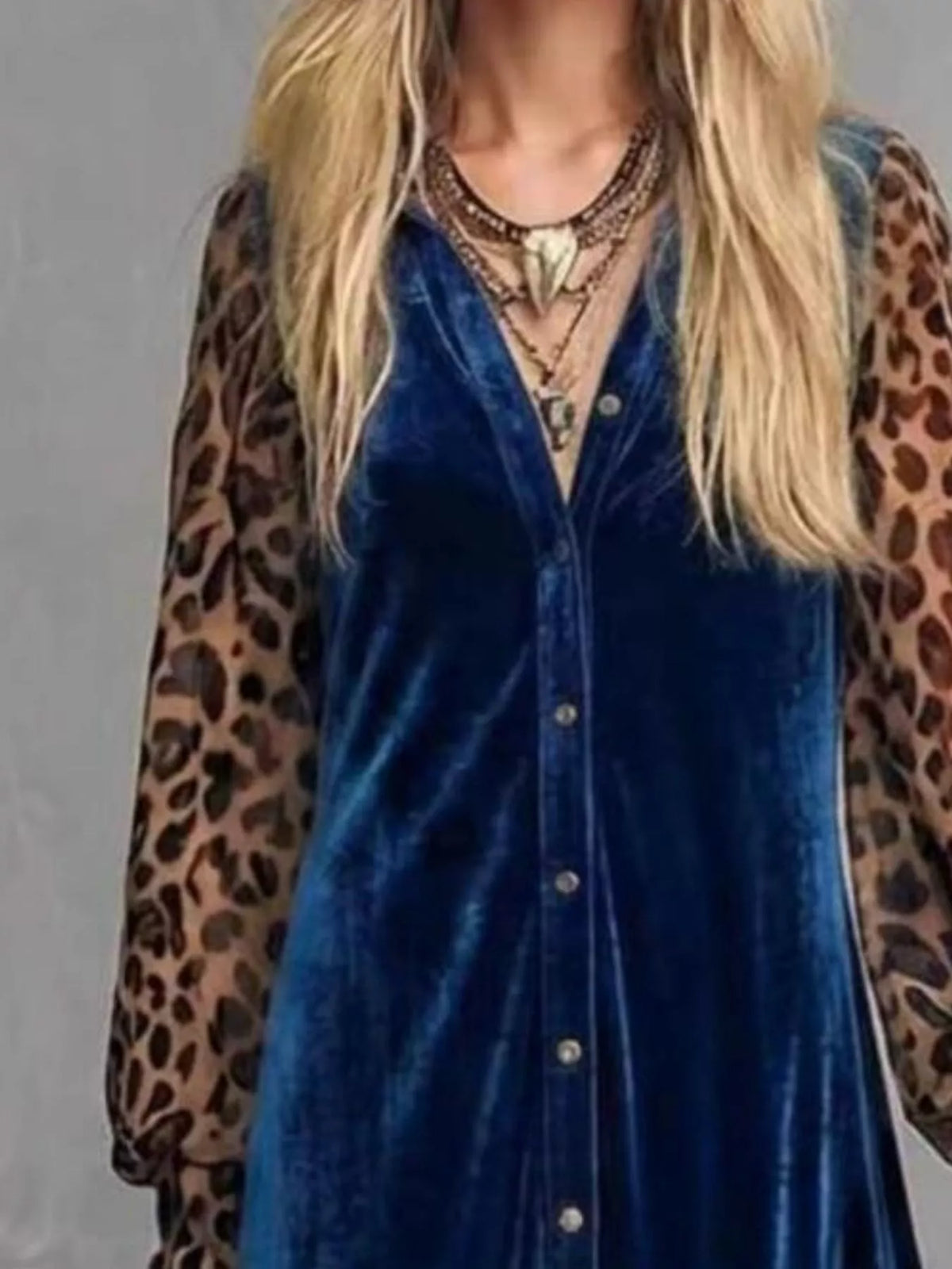Leopard velvet maxi dress