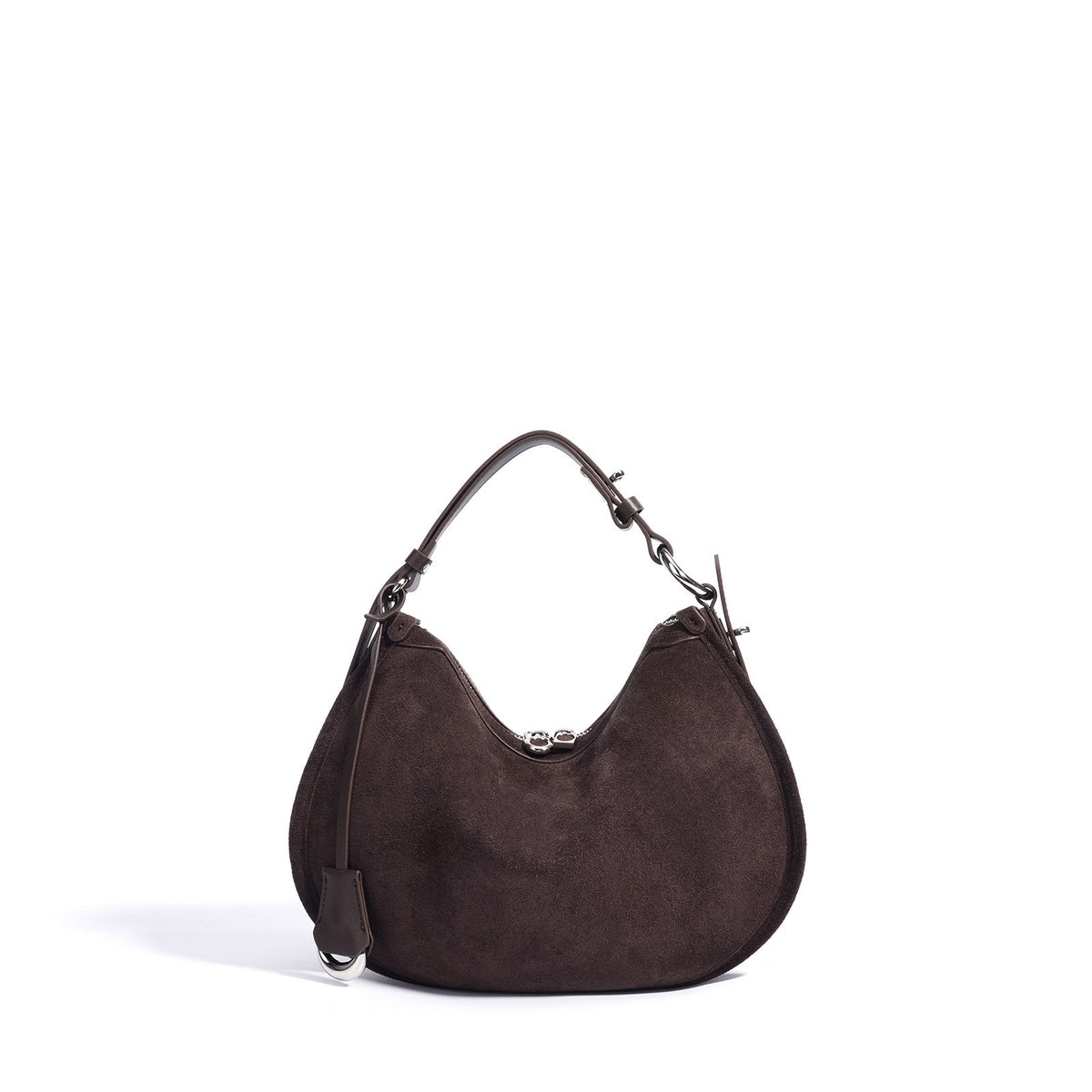 Matte leather crescent bag