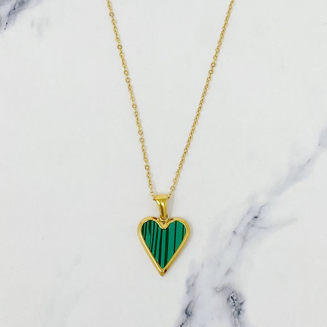 Heart of gold necklace – green