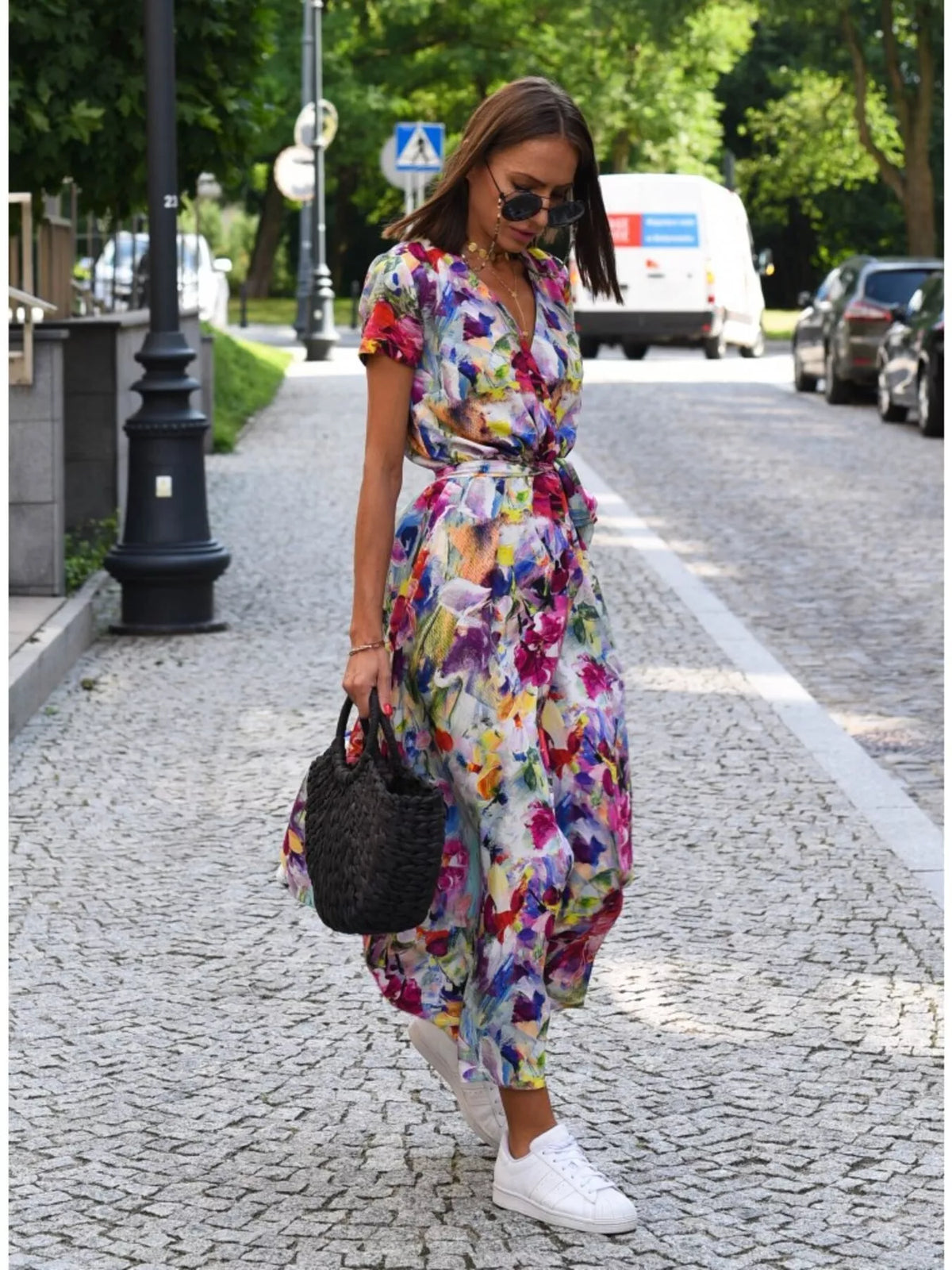 Surplice midi dress