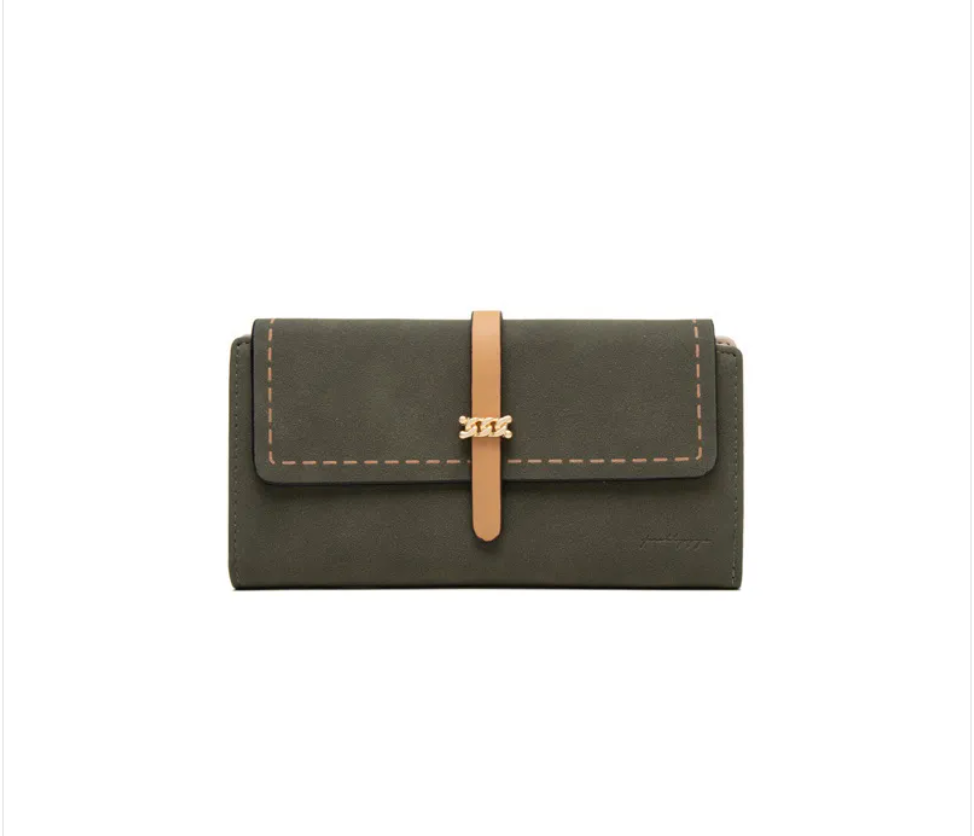 Stitched long wallet