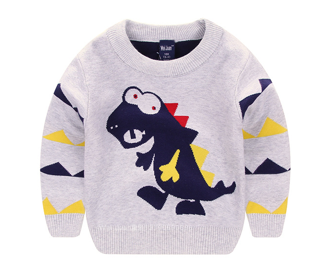 Boys' dinosaur knit sweater