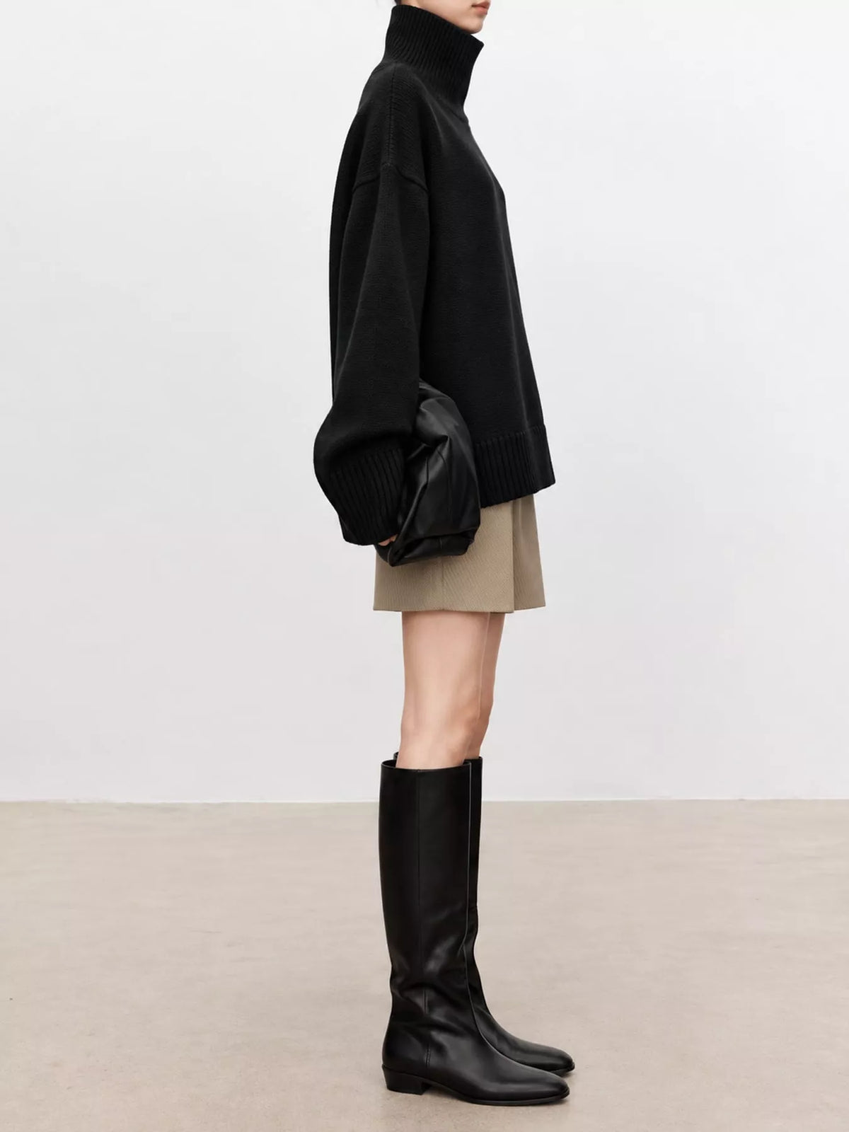 Oversized Turtleneck Wool Sweater