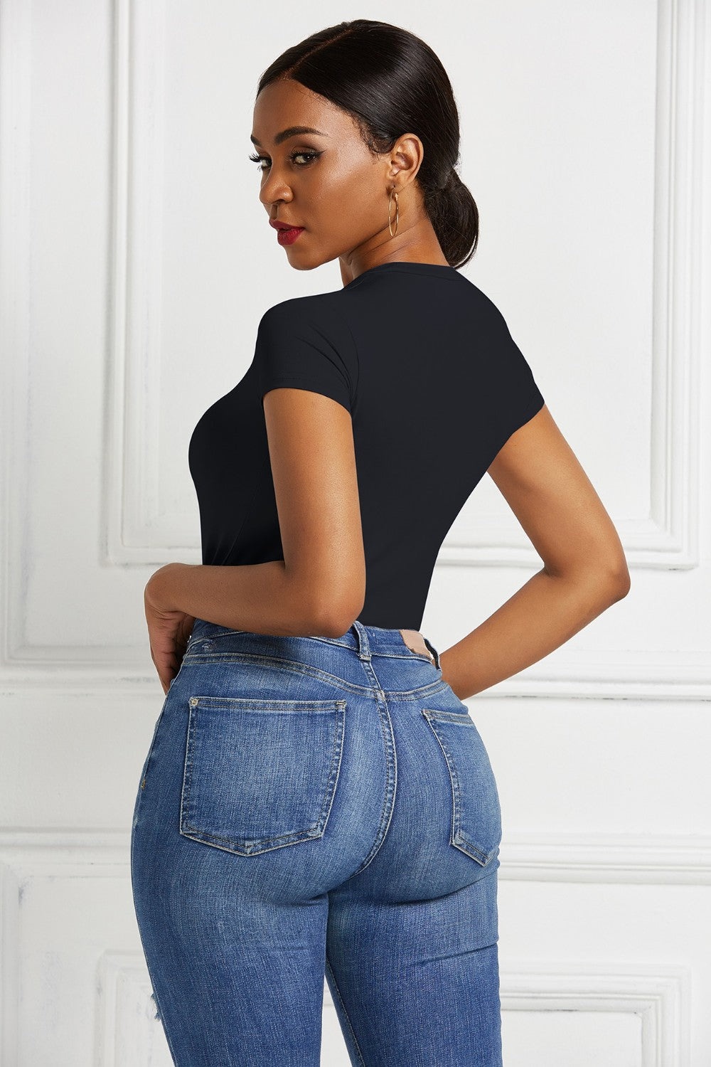 Short-sleeve crew bodysuit