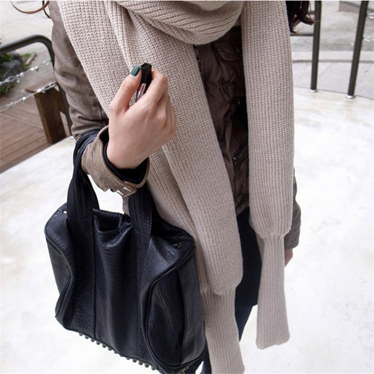 Rib-knit wrap scarf