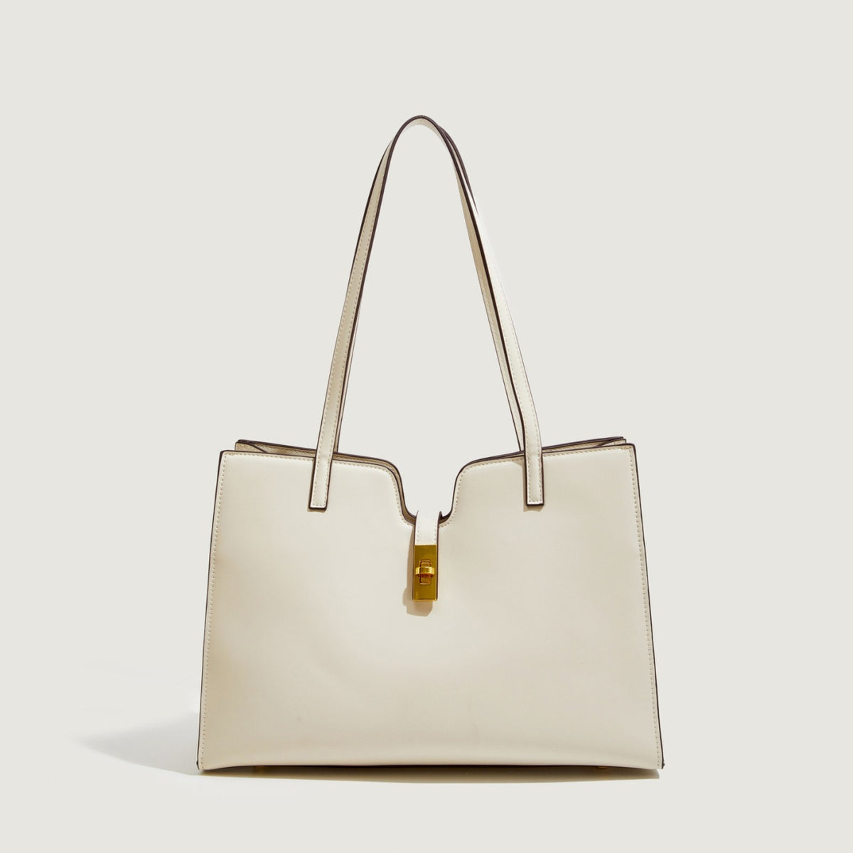 Clasp-front shoulder tote