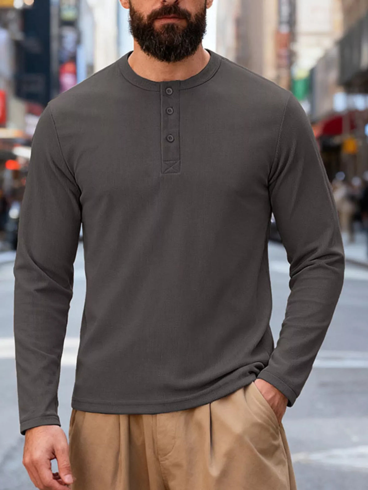 Long-sleeve henley