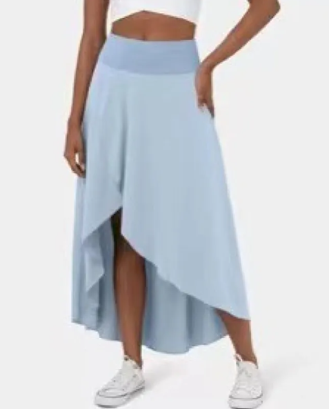 High-low jersey midi skirt