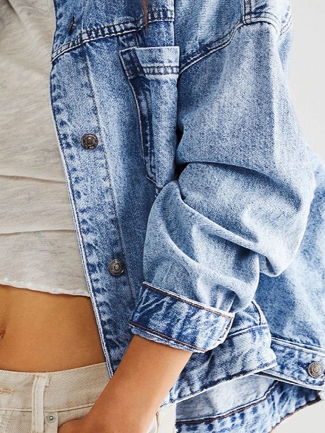 Pocketed button up denim jacket