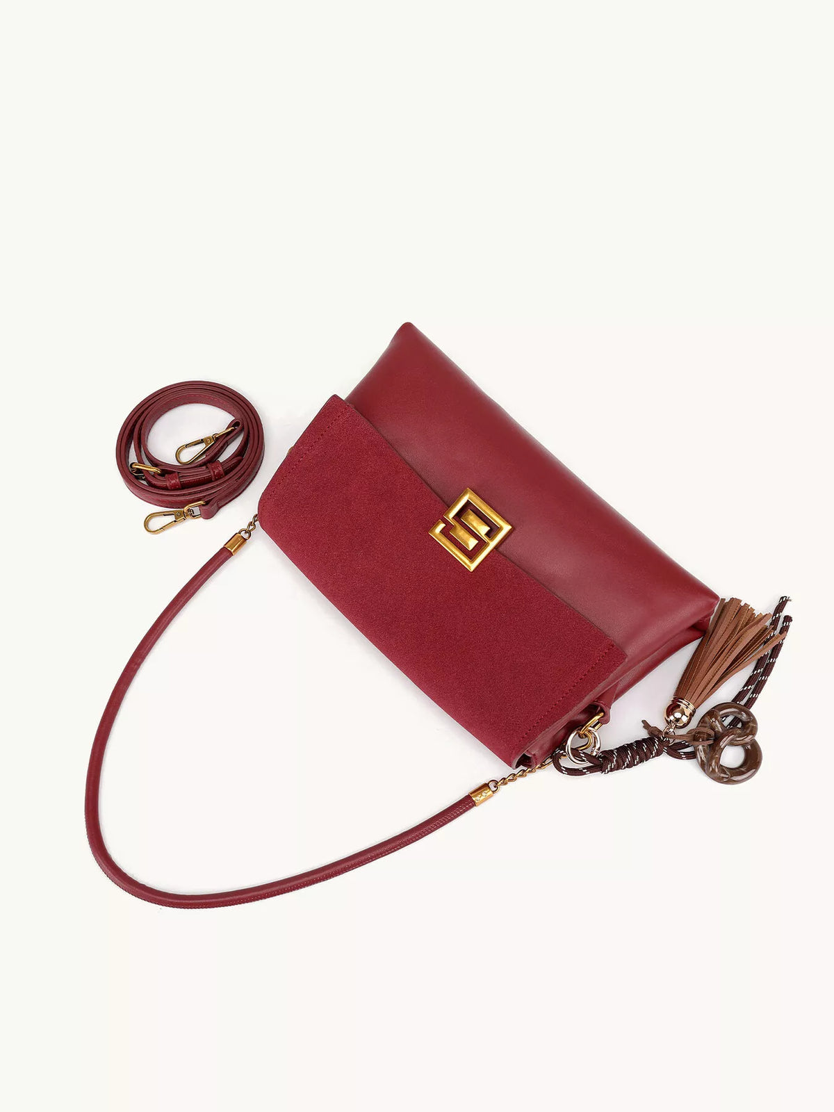 Gold-hardware crossbody bag