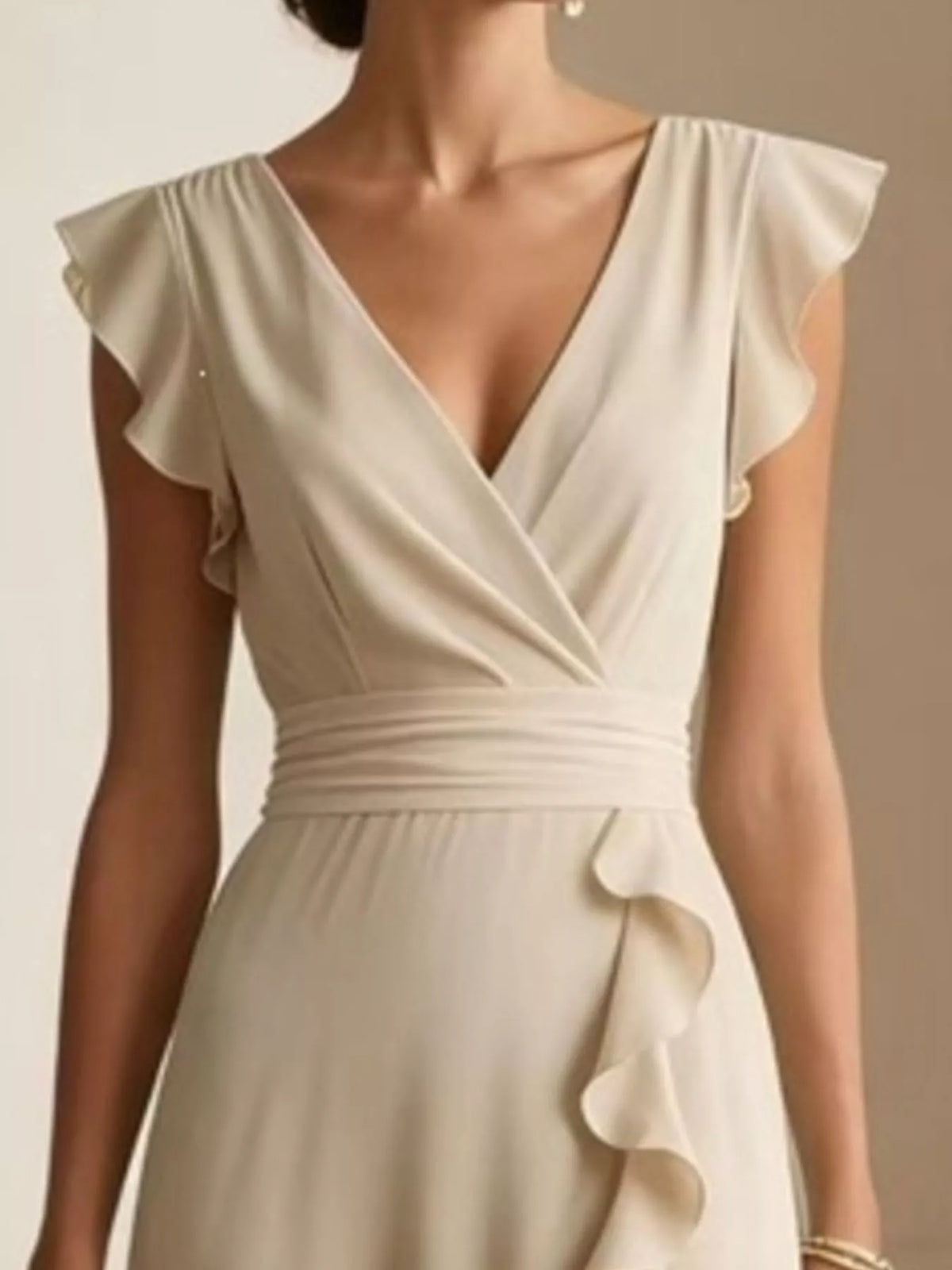 Ruffled surplice maxi dress