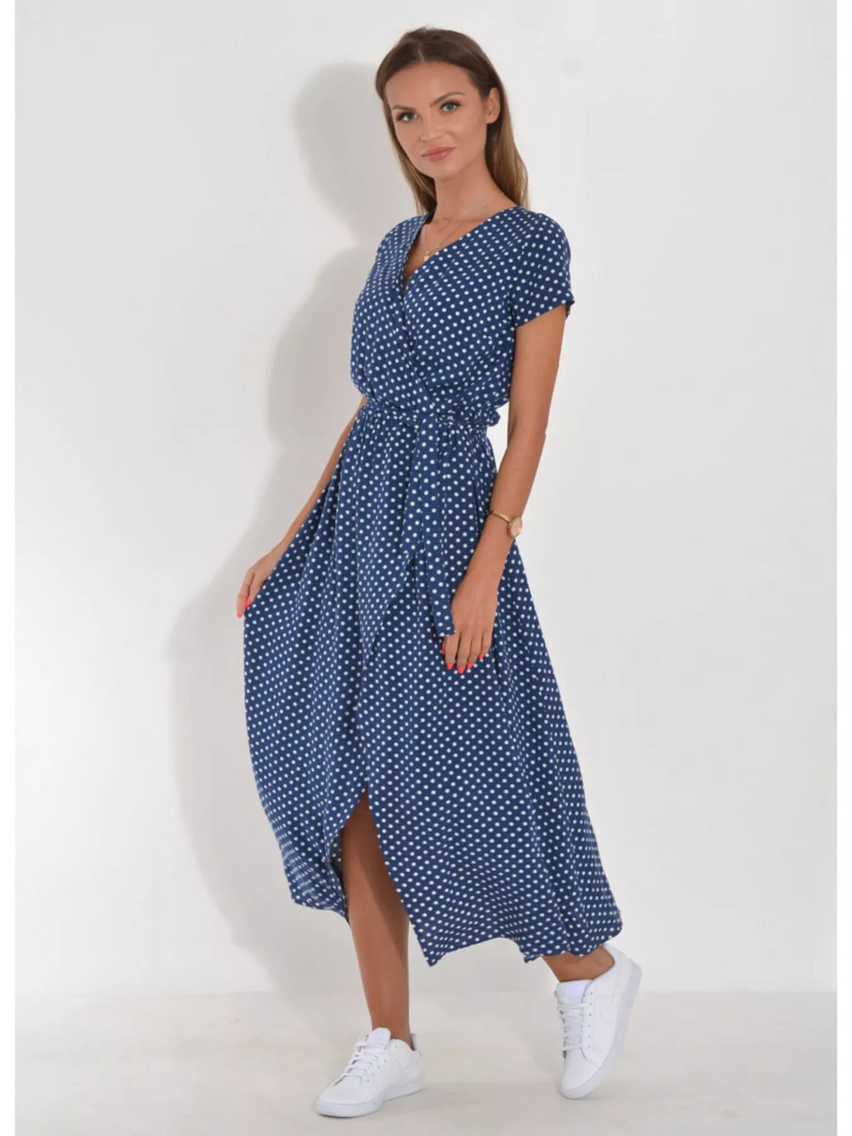 Surplice midi dress