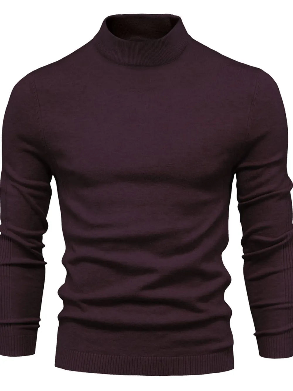 Mock neck long sleeve sweater, Plum Purple