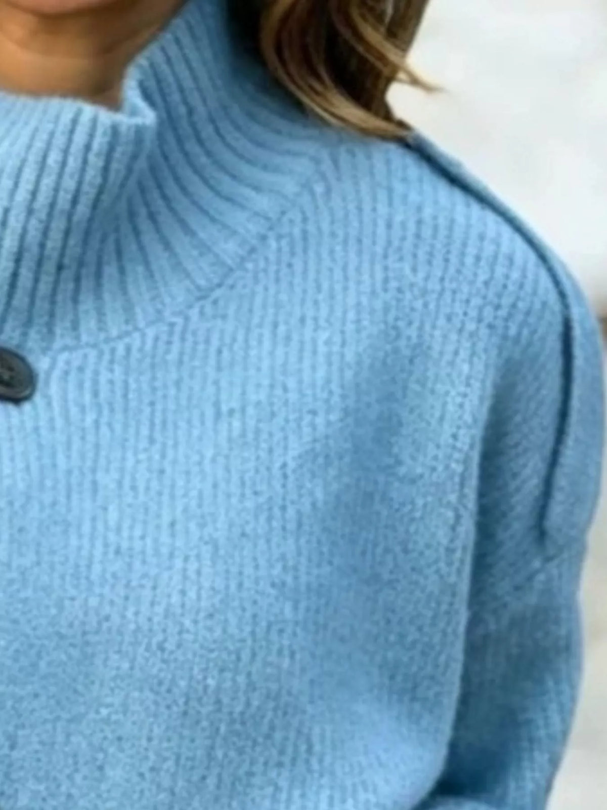 Mock-neck button cardigan