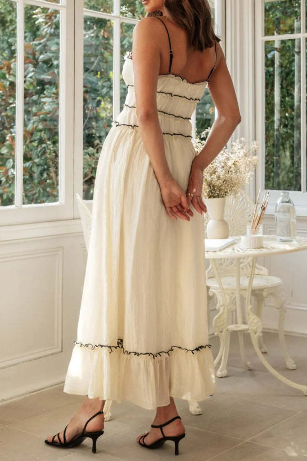 Tie-front midi cami dress