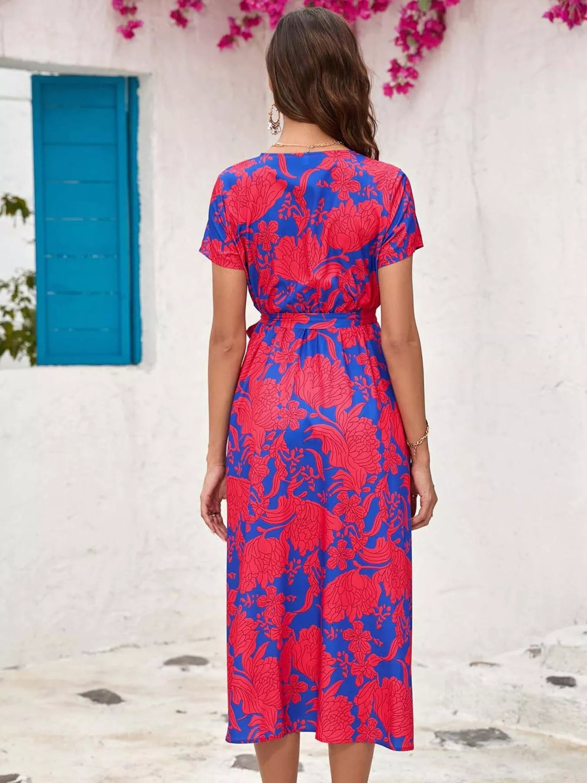 Surplice midi dress