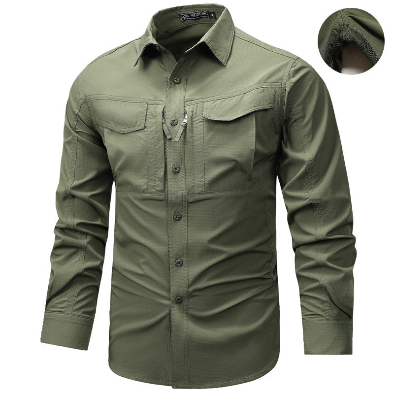 Men's Workwear Long Sleeve Shirt Outdoor Casual Thin Sports Jacket