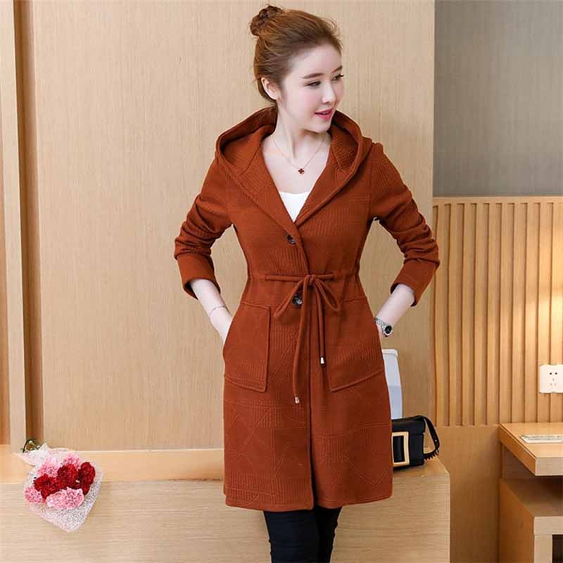 Hooded belted trench coat