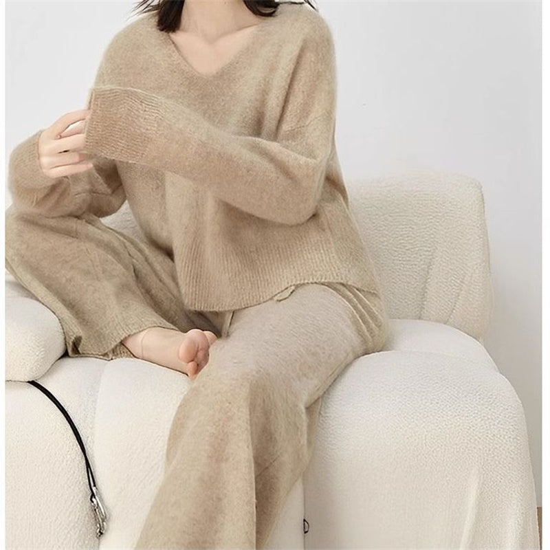 Oat knit two-piece set