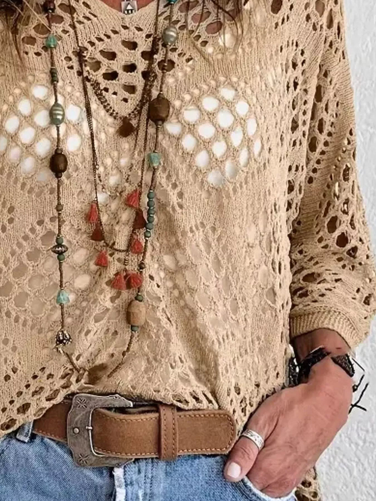 Crochet knit cover-up