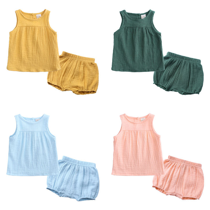 Baby muslin tank set