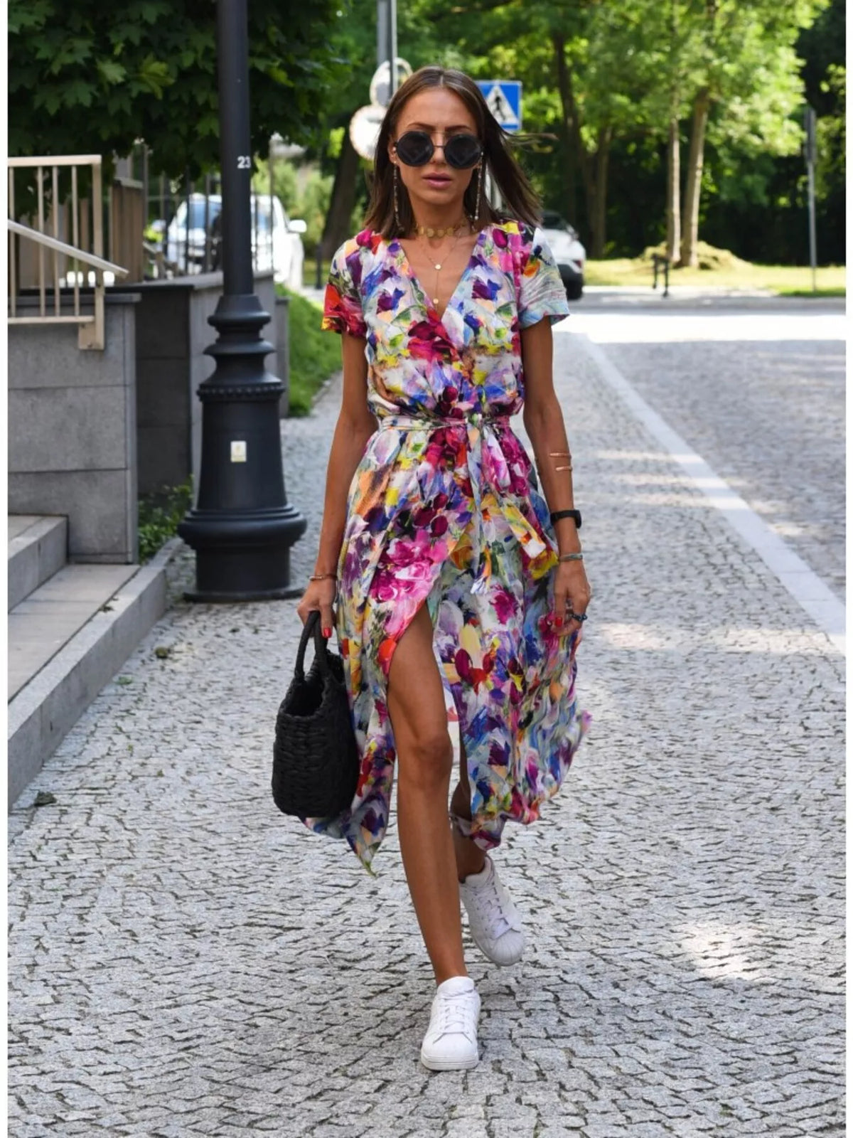 Surplice midi dress – floral