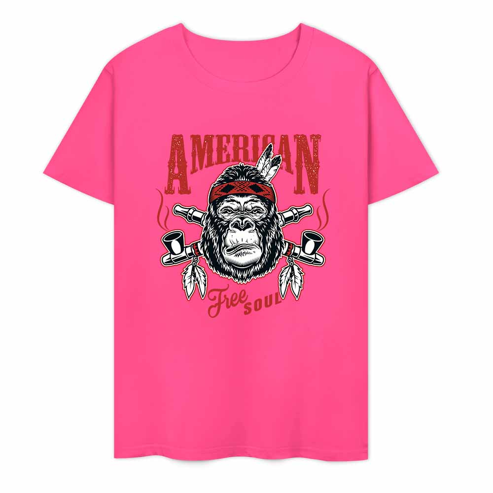 New 2025 Pure cotton short sleeved T-shirt Front print Multiple colors