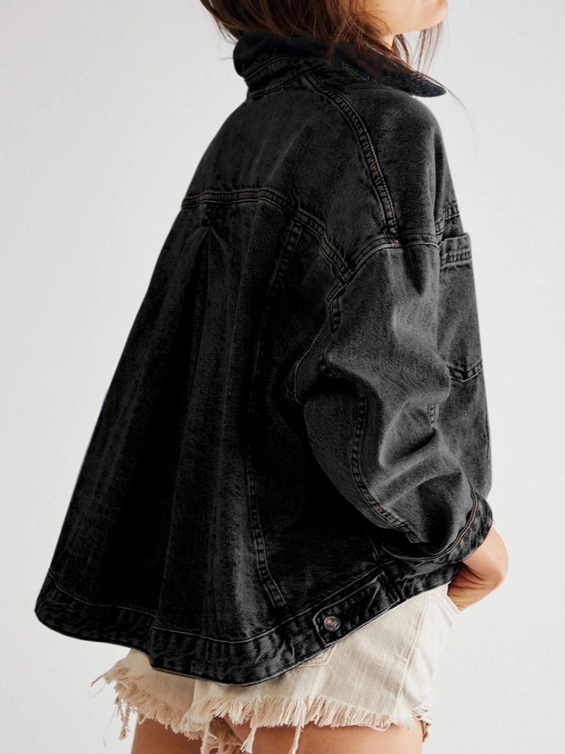 Pocketed button up denim jacket