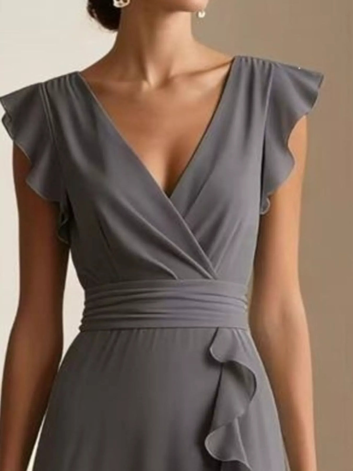 Ruffled surplice maxi dress