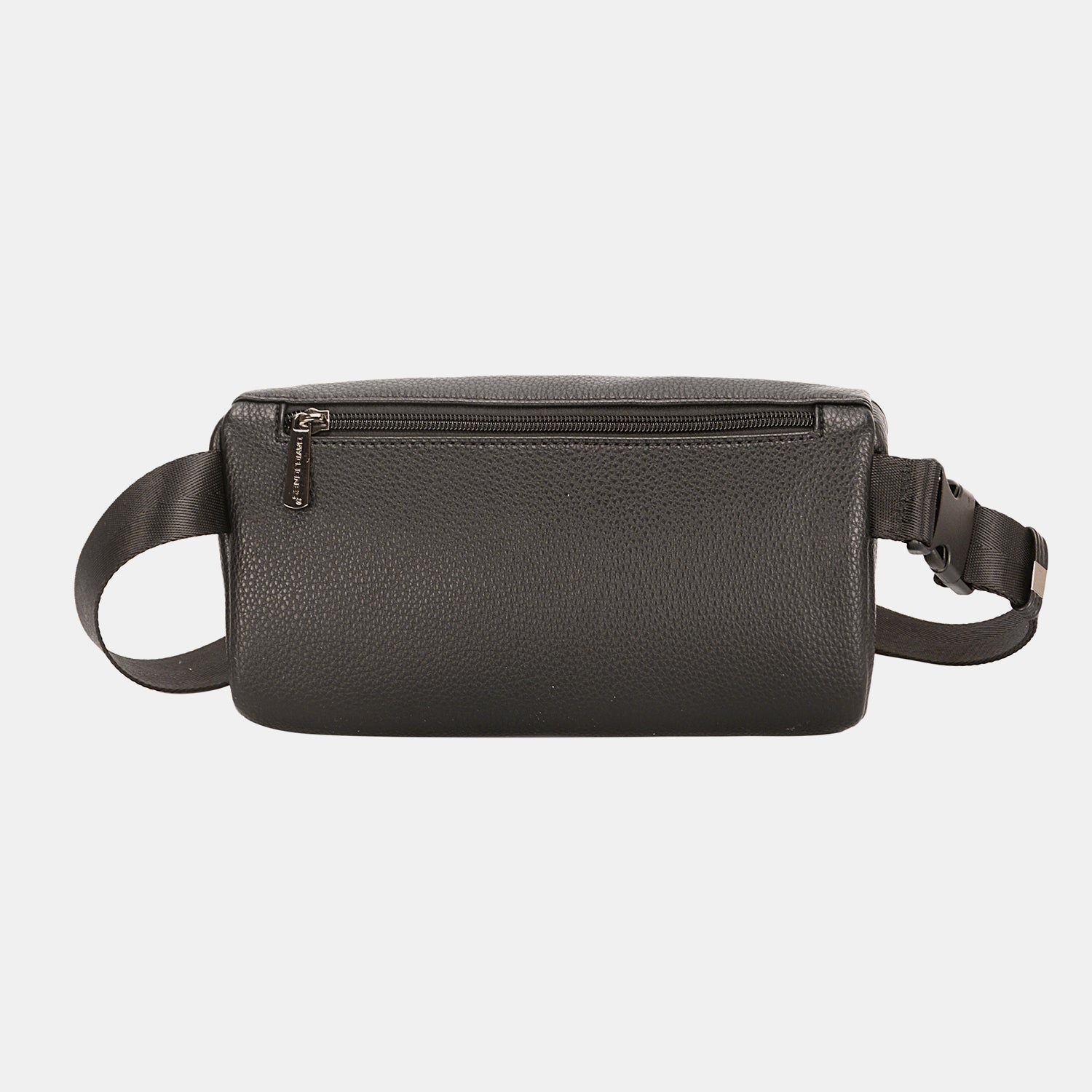 David Jones PU Leather Double Zipper Adjustable Belt Bag