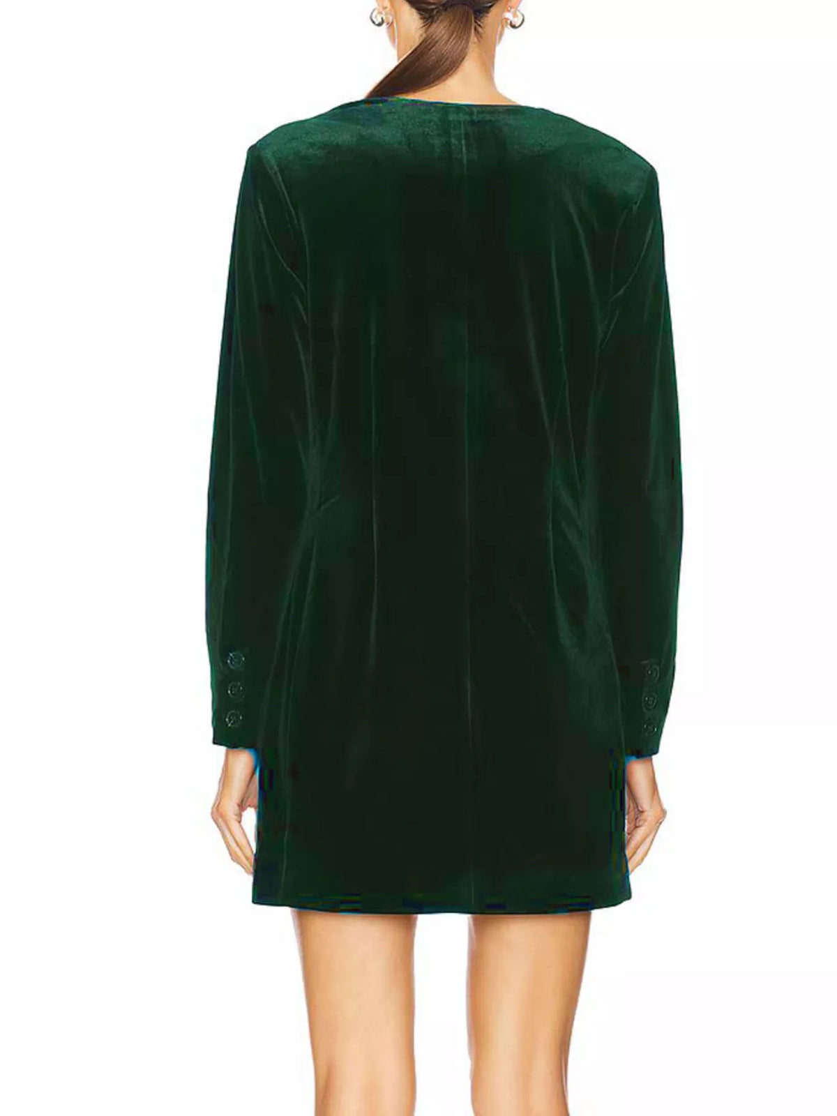 Velvet double-breasted blazer dress