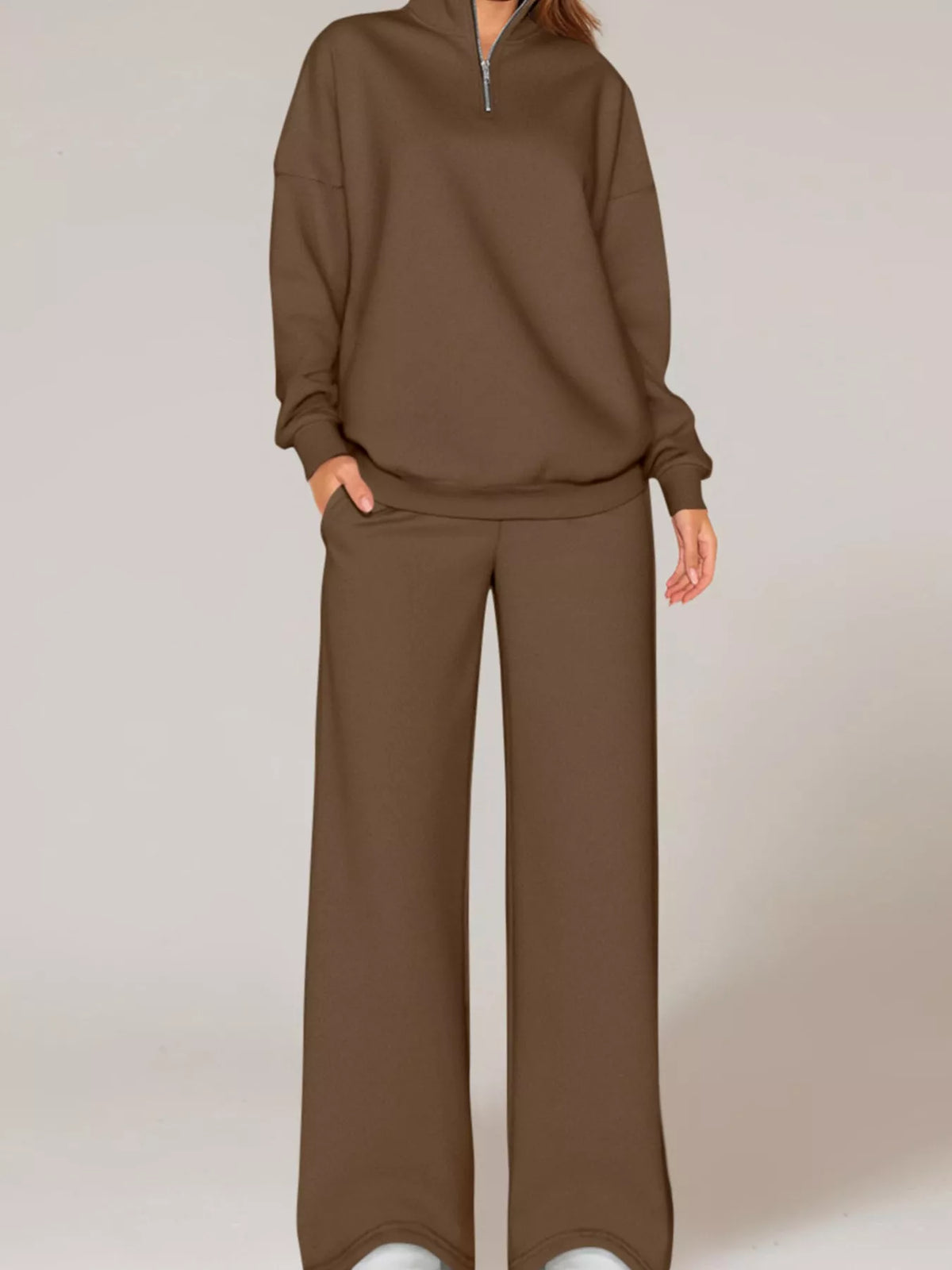 Half-zip sweatshirt set
