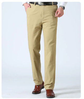 Flat front straight trousers