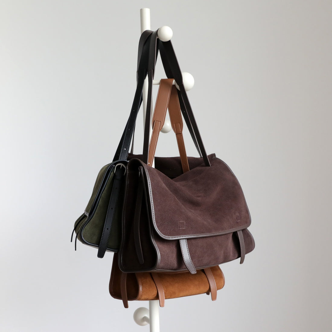 Matte leather messenger bag