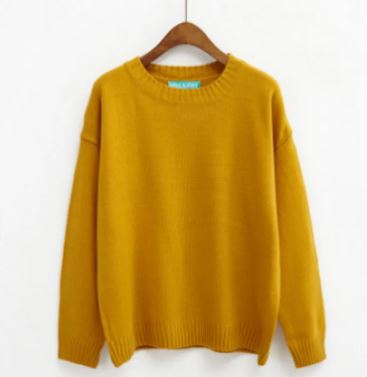 Relaxed pullover sweater – yellow