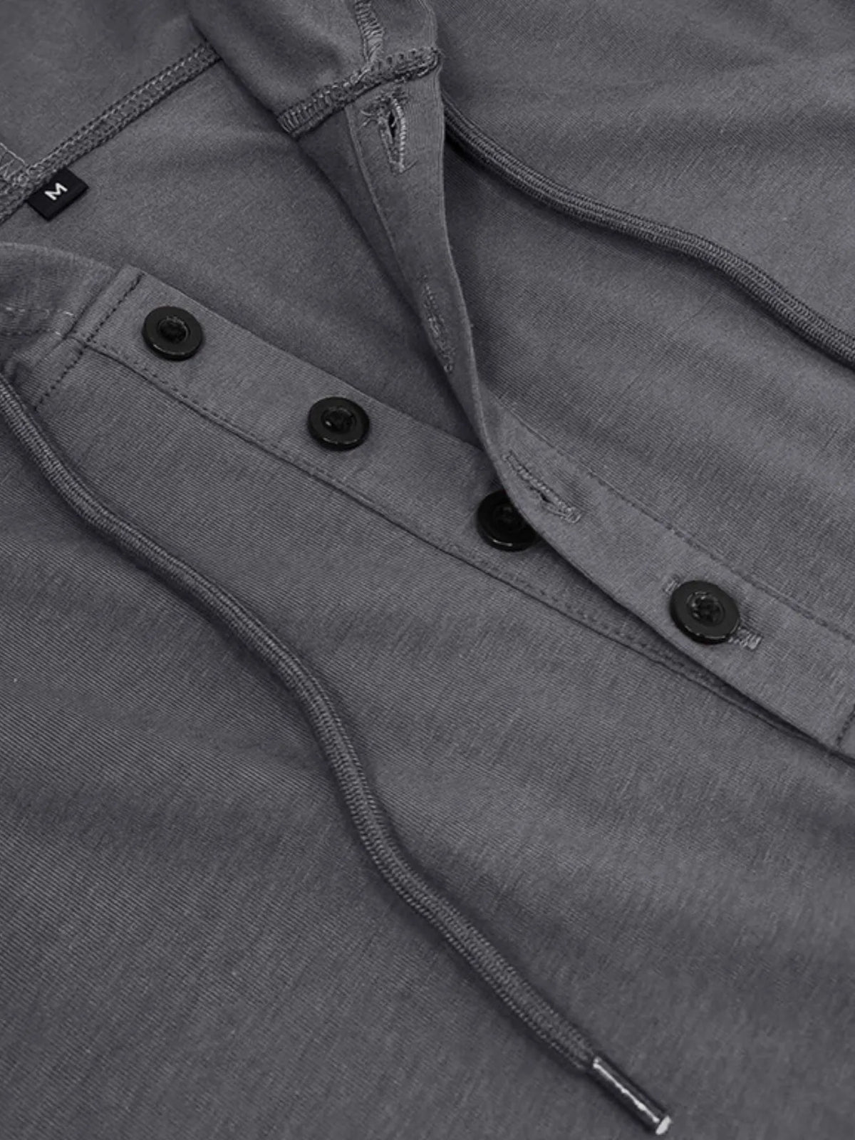 Casual hooded henley T-shirt