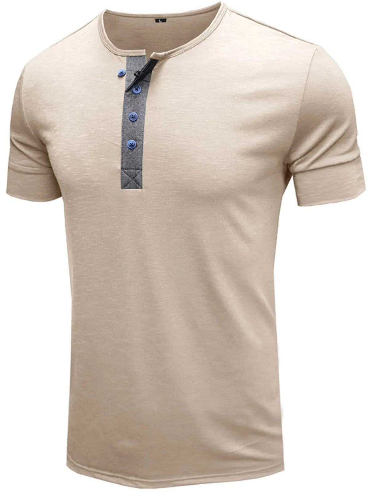 Classic button detail henley polo T-shirt