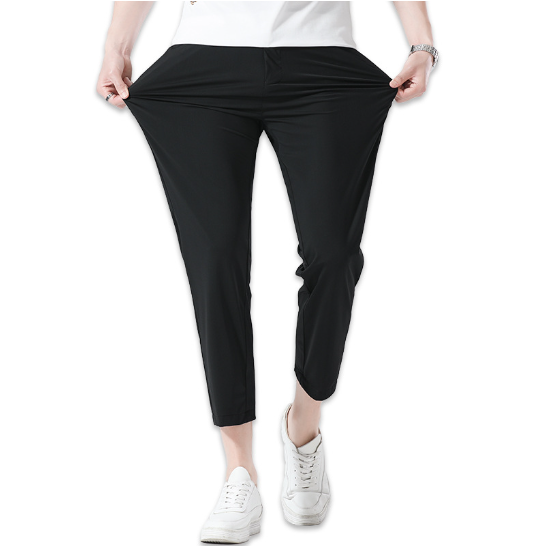 Black pleated trousers