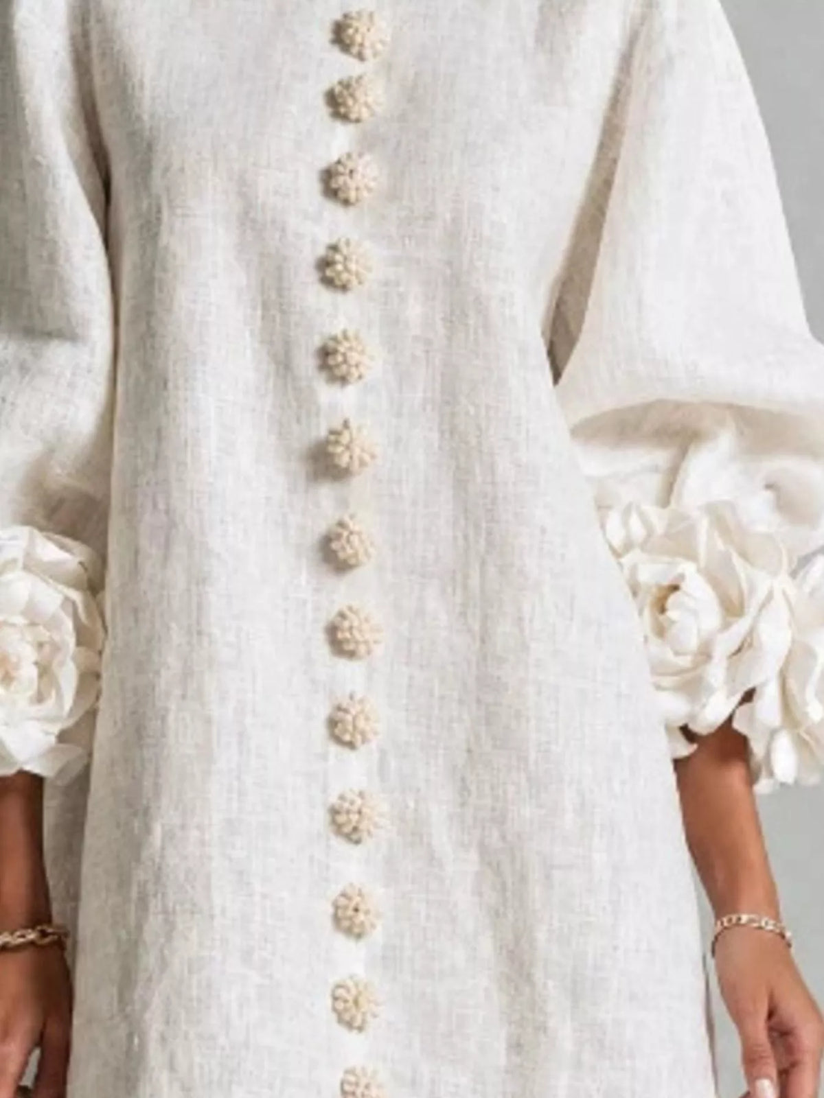 3D floral mini dress