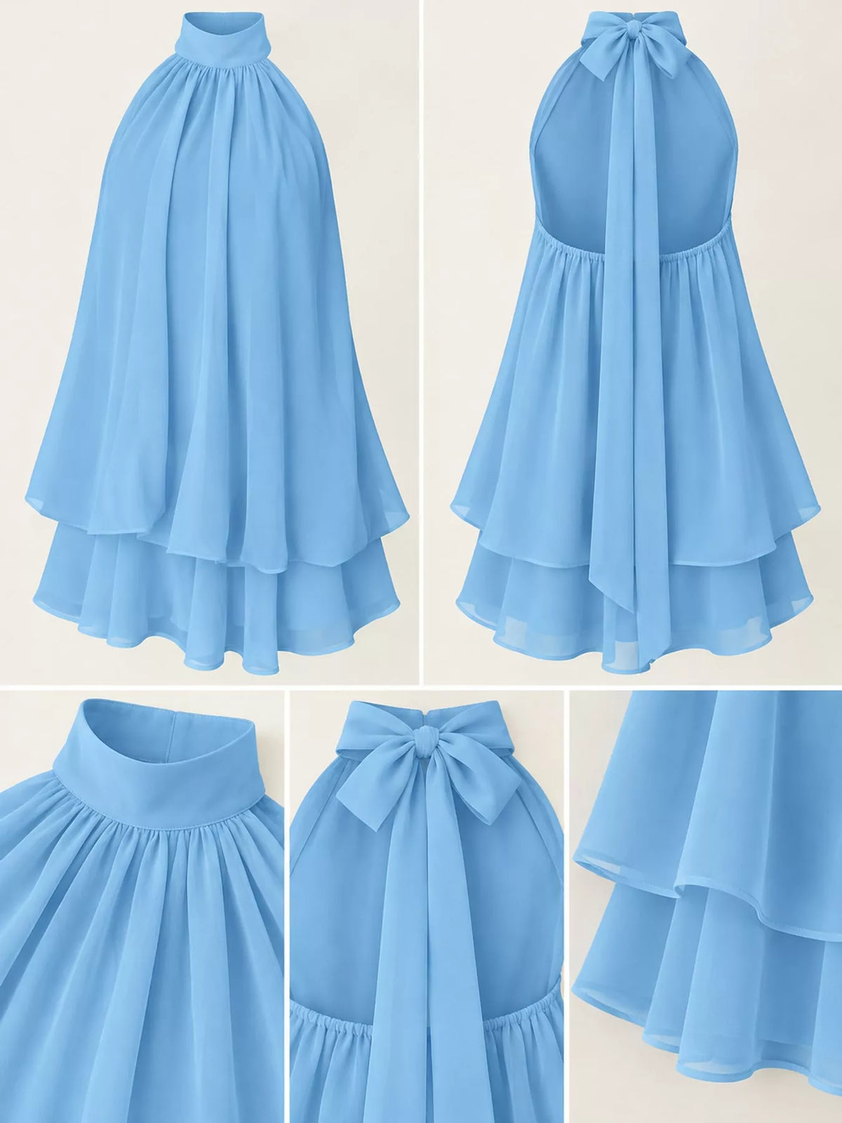 Ruched halter mini dress
